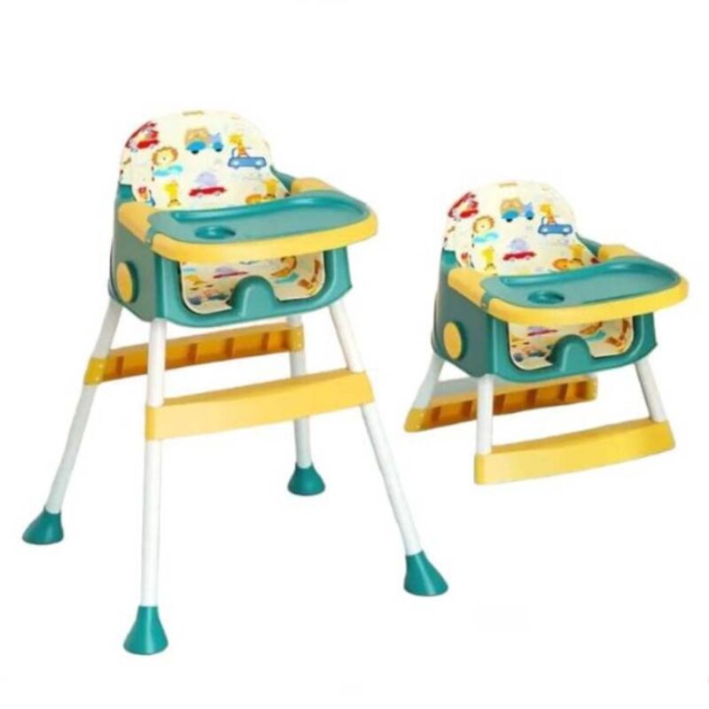 Silla Comedor Bebé Plegable Estampado Verde