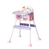 Silla Comedor Bebé Plegable Estampado Rosa