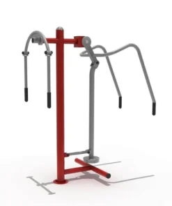 Máquina de ejercicio inclusiva, ideal para personas con movilidad reducida. Fortalece brazos y hombros con total accesibilidad y seguridad.